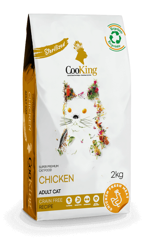 COOKING DRY CAT FOOD CHICKEN STERILIZED ADULT CAT GRAIN FREE RECIPE